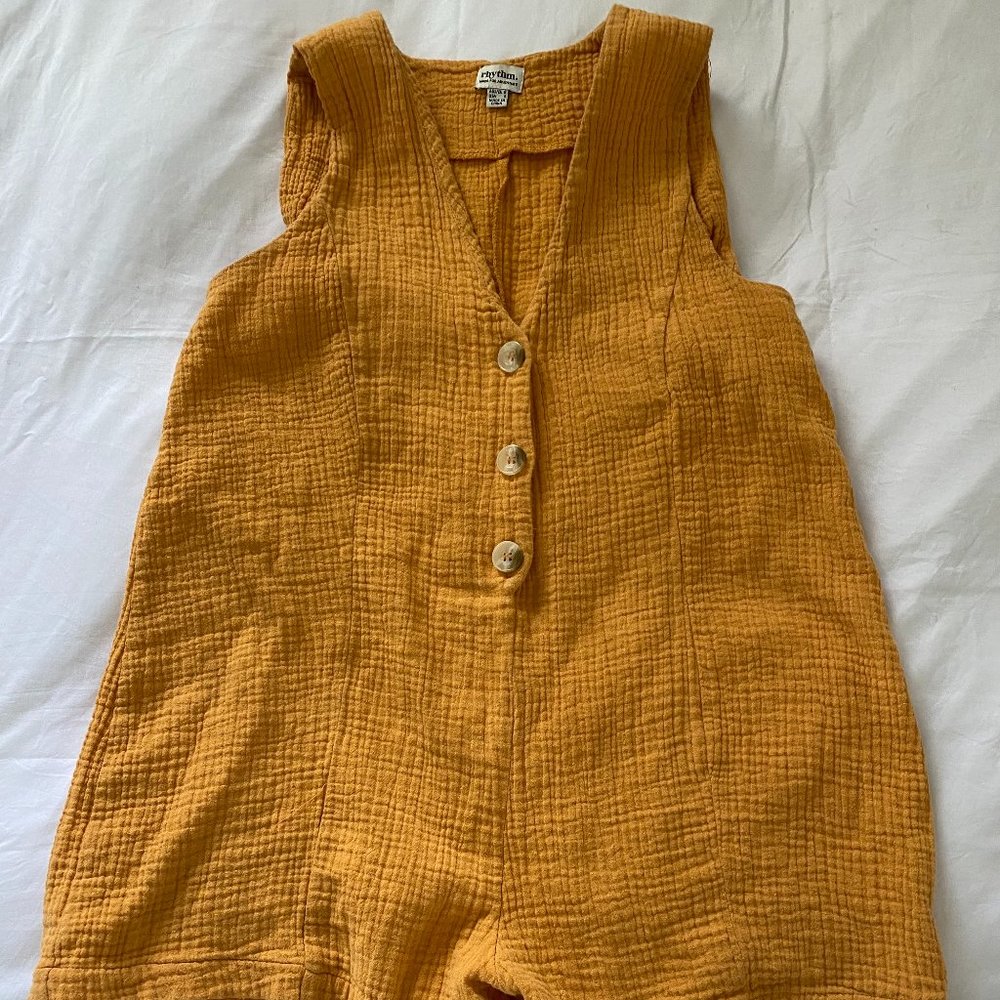 Rhythm Golden Yellow Sleeveless Romper - Small